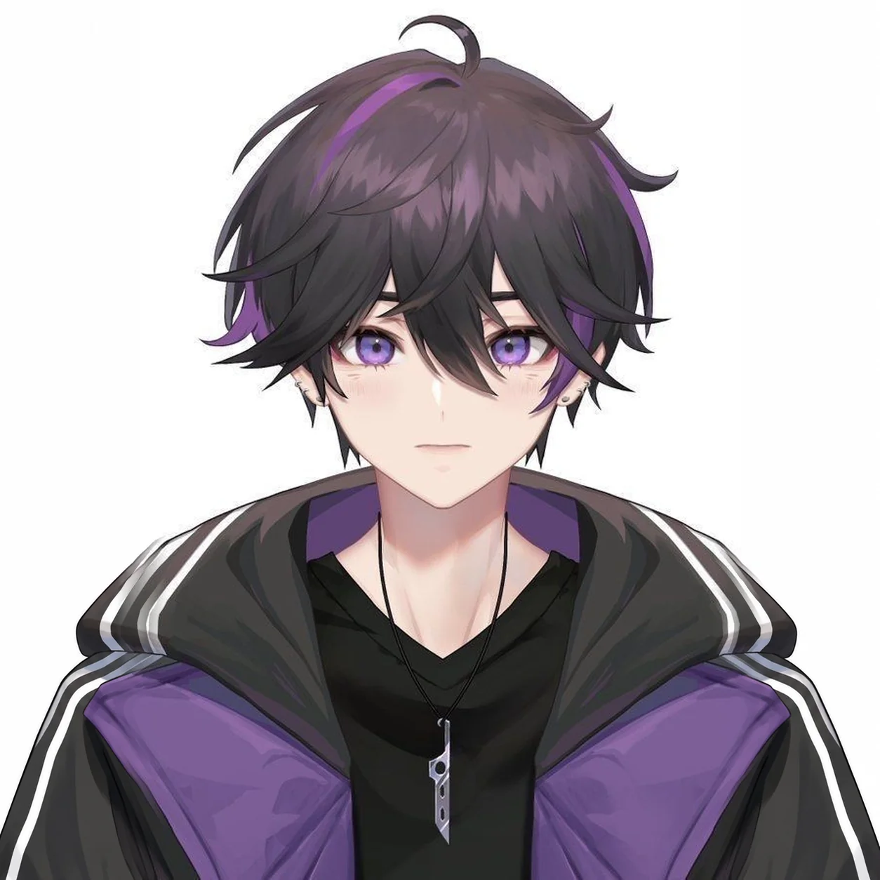 Purple-haired anime VTuber avatar