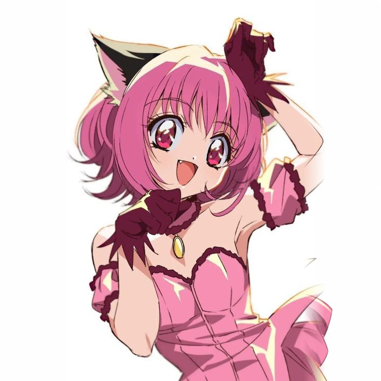 Pink cat-themed anime VTuber avatar
