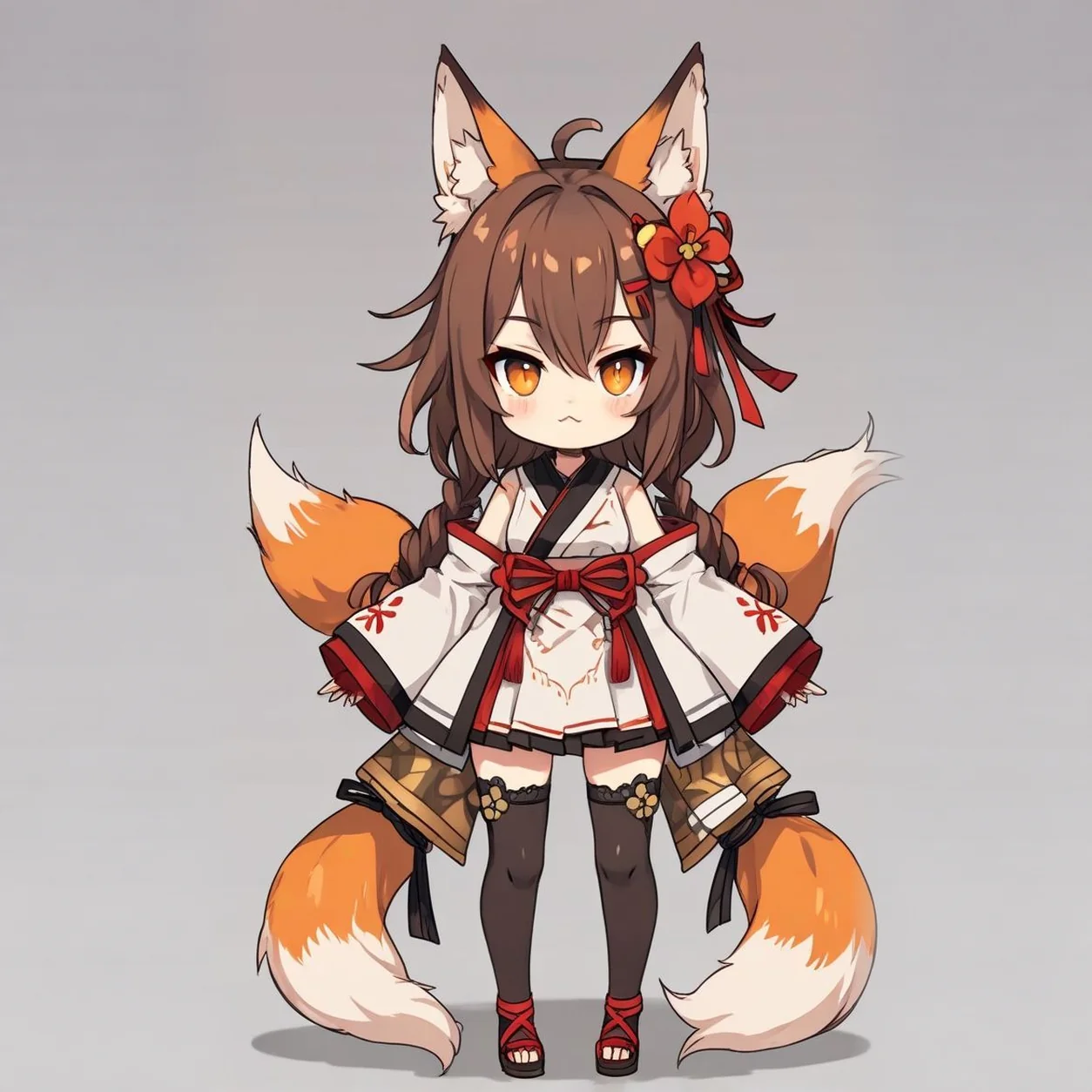 Chibi fox-themed VTuber avatar