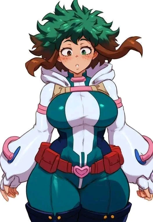 Green-haired character wearing a teal and white costume